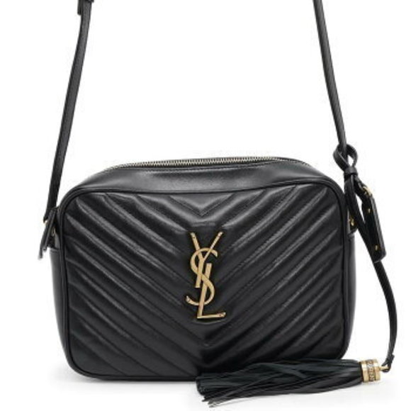 Saint Laurent Paris Lou Shoulder Bag Camera Leather Quilted Black - Picture 1 of 8
